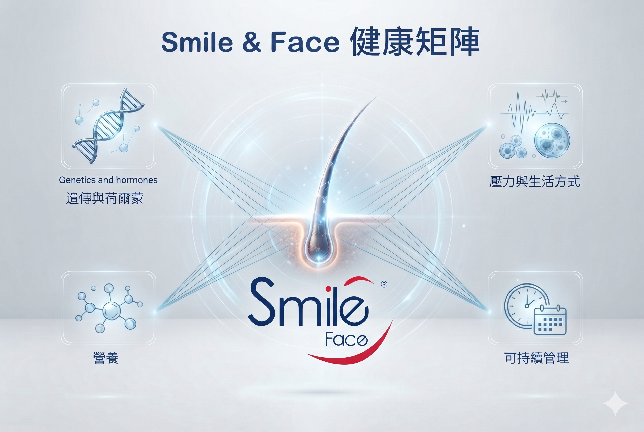 Smile & Face 健康矩陣：遺傳、壓力、營養及可持續管理